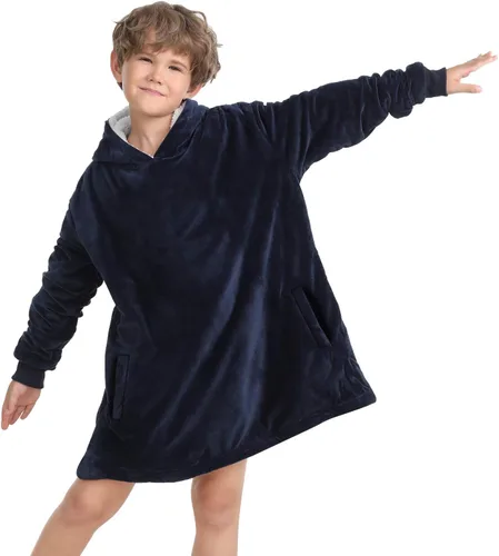 Miniatura 26 de LetsFunny Manta con Capucha, Sudadera Manta de Forro Polar Sherpa de Gran Tamaño Usable, Súper Suave Cálida y Acogedora con Bolsillo Gigante, Girasol