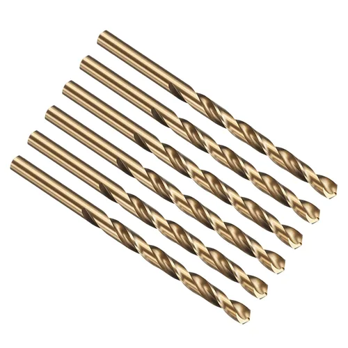 Miniatura 244 de PATIKIL Broca Jobber de 0.039 in, vástago recto M35 cobalto 5% acero de alta velocidad 135° acabado dorado para metal duro de acero inoxidable - 2