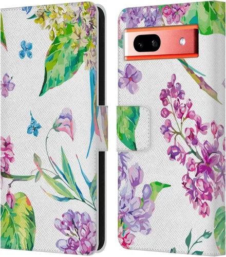 Miniatura 10 de Head Case Designs Officially Licensed Haroulita Blue Flower Cute Flower Pattern Leather Wallet Case Compatible with Google Pixel 7a