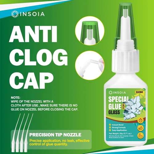 Miniatura 6 de Pegamento para vidrio, 0.71 onzas (0.71 oz), pegamento transparente para reparación de vidrio, adhesivo de vidrio de fijación rápida, resistente