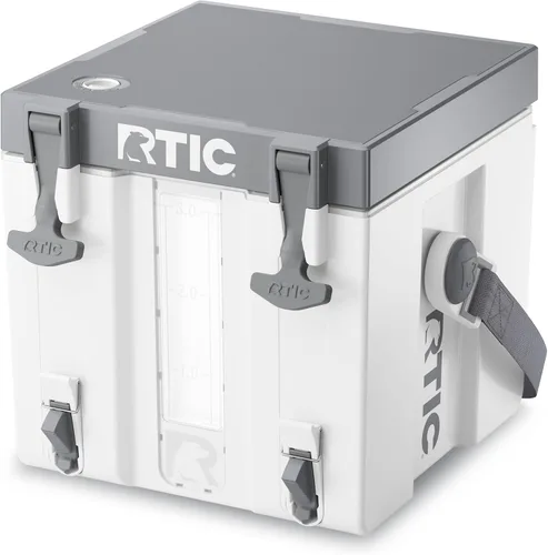 RTIC Halftime Enfriador de Agua Portátil de 3 Galones, Contenedor Portador con 2 Grifos, Sin Botella, Libre de BPA, para Deportes, Acampadas, Blanco