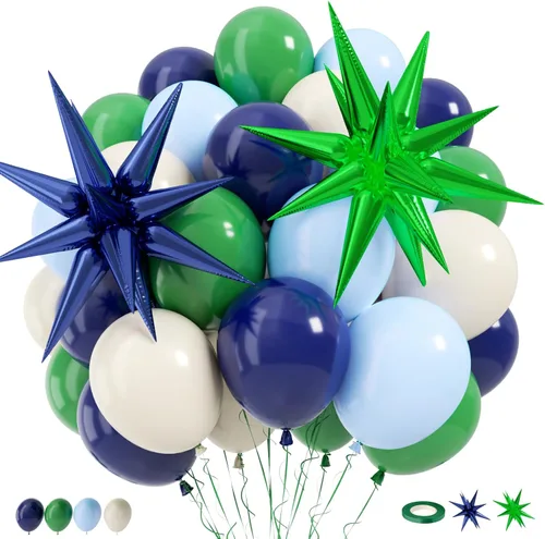 Miniatura 19 de Globos de fútbol, globo de látex marrón salvia de 12 pulgadas con globos de papel de aluminio impresos de fútbol, decoraciones de fiesta de fútbol