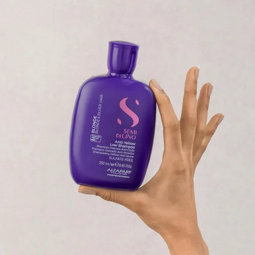 Miniatura 5 de ALFAPARF MILANO Semi di Lino - Champú morado para cabello rubio, resaltado, platino y plateado, neutraliza los tonos cobrizos, hidrata y fortalece