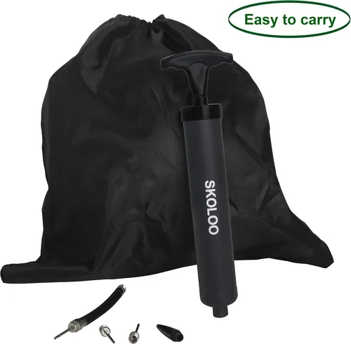 Miniatura 8 de SKOLOO Kit de inflador de bomba de aire portátil de 10 pulgadas con aguja, boquilla, manguera de extensión para fútbol, baloncesto, fútbol