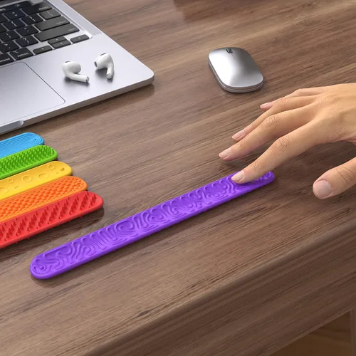 Miniatura 9 de Pulseras sensoriales para niños y adultos, 6 pulseras texturizadas para aliviar el estrés para niños con autismo, TDAH, ansiedad, recompensas