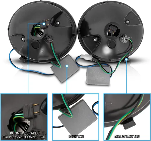 Miniatura 6 de AmeriLite L.E.D - Luces traseras negras para Chevy Corvette/Covette Z06, lado del pasajero y del conductor Negro