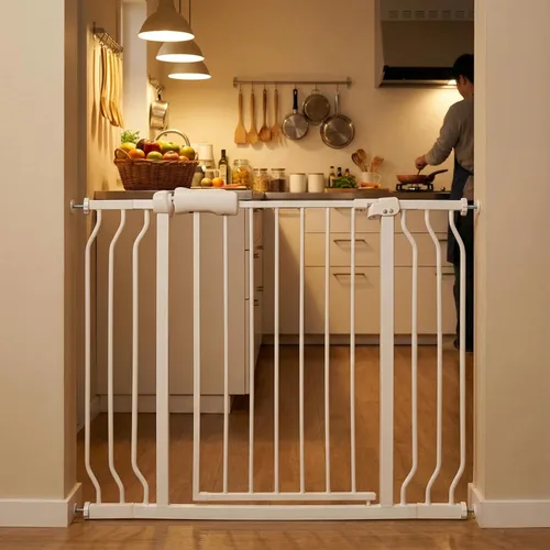 Miniatura 14 de Puertas para bebés extra anchas de 48 a 53 pulgadas, puerta grande para bebé, para escaleras, para mascotas, puertas para interiores, para puertas