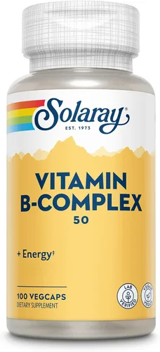 Miniatura 6 de SOLARAY Complejo de vitamina B de 50 mg – Vitaminas de energía celular – metabolismo y apoyo a la salud nerviosa con vitamina B12, vitamina B1, B6