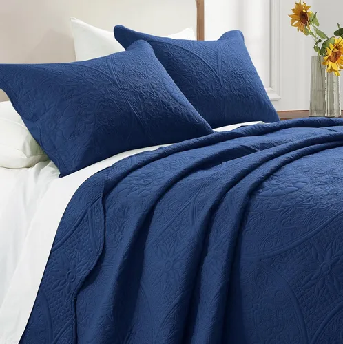 Miniatura 44 de IR Imperial Rooms Velvet Twin Quilt Bedspread Comforter Bedding Set 2 Pcs Diamond Pattern - (68"x86") Bedspread Coverlet + 1 Pillow Shams