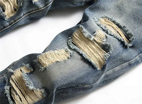 Miniatura 5 de AITITIA Jeans rasgados de corte regular para hombre