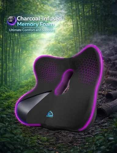 Miniatura 8 de Cojín de asiento de espuma viscoelástica para aliviar la presión, cojín ergonómico para silla de oficina para alivio del dolor de coxis, ciática