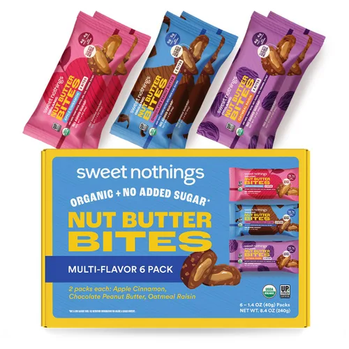 Miniatura 3 de Sweet Nothings - Paquete variado de bocadillos de mantequilla de nuez, 6 paquetes, bocadillos de dátiles rellenos de mantequilla de maní, bocados