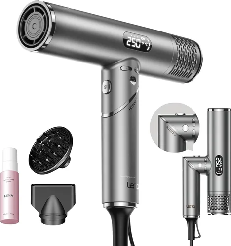Secador de pelo plegable con difusor – Secador profesional de alta velocidad de 1600 W con peine, secado rápido de 100,000 RPM, resultados de