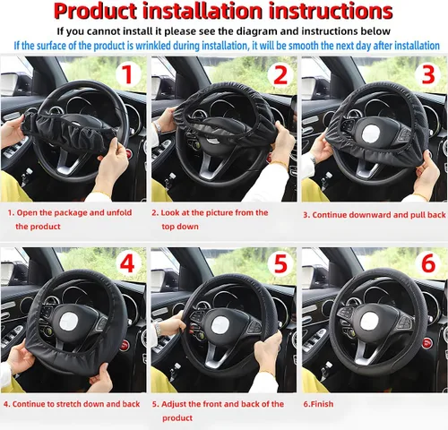 Miniatura 4 de Funda de volante de coche elástica de Zipelo, cubierta de volante de cuero transpirable para vehículo, protector antideslizante para volante