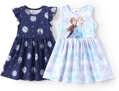 Miniatura 21 de Disney Frozen Elsa - Vestido de princesa Minnie Mouse Stitch para niña, paquete de 2 unidades, manga larga con volantes, conjunto de disfraz de 2 a