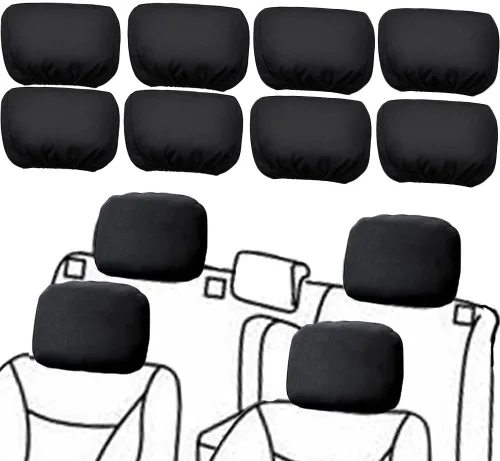 8 piezas Fundas para reposacabezas de coche, suaves, lavables, a prueba de suciedad, protectores de reposacabezas para coches, universales, aptas