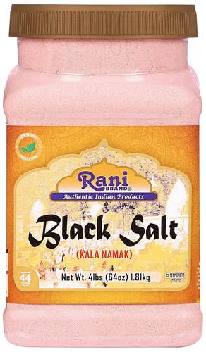 Rani - Sal negra en polvo (Kala Namak) mineral 1.81kg (64oz / 4lbs) en frasco PET a granel ~ Sin refinar, pura y natural | Vegano | Apto para gluten