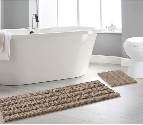 Miniatura 22 de NICETOWN Tapete negro para baño, antideslizante, suave, absorbente de agua, tapete de bajo perfil para entrada, tapete para vestíbulo, puerta