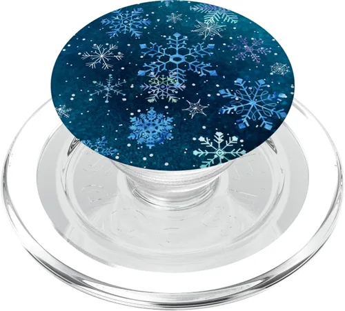 Miniatura 9 de Christmas Winter Ice Light Blue White Snowflake Snow Crystal PopSockets Adhesive PopGrip