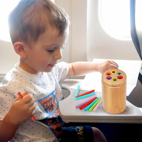 Miniatura 8 de Juguetes Montessori para niños de 1 a 3 años, juguetes de viaje para niños pequeños, juguete apilable de madera para niños de 18 meses en adelante