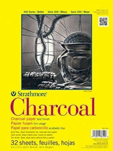 Strathmore Serie 300 - Juego de papel para carbón, encuadernado con pegamento, 9x12 pulgadas, 32 hojas (64lb/95g) - Papel de artista para adultos y