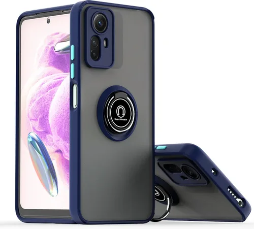 Miniatura 8 de QUIETIP Funda compatible con Xiaomi Redmi Note 12S con protector de pantalla, TPU + policarbonato duro a prueba de golpes, anillo magnético