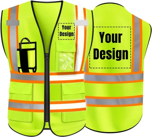 El chaleco de seguridad de alta visibilidad modifica el chaleco protector reflectante de alta visibilidad del logotipo Amarillo