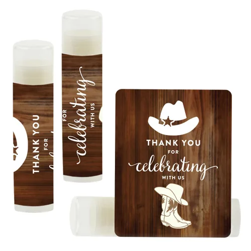 Miniatura 40 de Andaz Press Bálsamo labial para fiesta de cumpleaños, agradecimiento por celebrarnos con nosotros, animales del bosque, zorro y ciervo, paquete