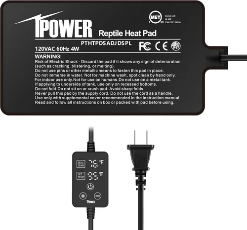 Miniatura 4 de iPower Almohadilla de calor para reptiles de 8W bajo el tanque, calentador de terrario para tortugas, lagartos, ranas y otros animales pequeños