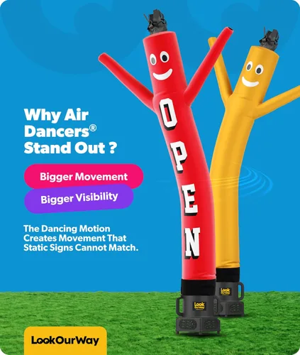 Miniatura 4 de LookOurWay Air Dancers Wacky Waving - Accesorio inflable de tubo para hombre, 7 pies de alto, publicidad de bailarín de aire, agitando hombre