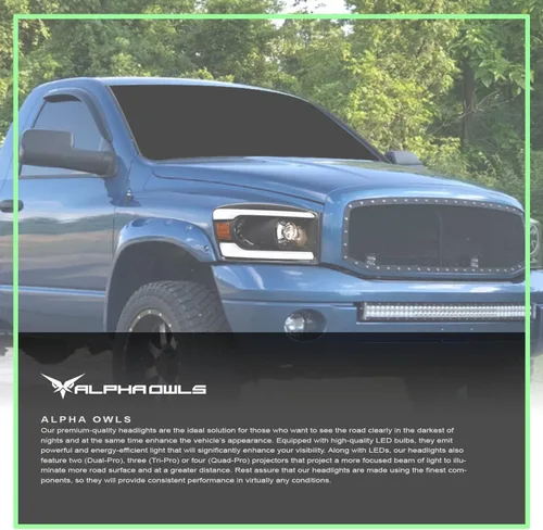 Miniatura 7 de Alpha Owls 8711538 Faros Delanteros de Proyector con Barra LED Secuencial Switchback y Luz de Arranque - Negro Ámbar Compatible con 2006-2008 Dodge
