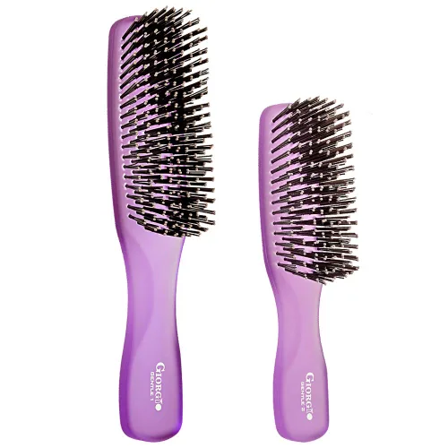 Miniatura 11 de Giorgio GION1B - Cepillo desenredante suave para el cabello, color azul neón, de 7.75 pulgadas, para hombres y mujeres. Cerdas suaves para cuero