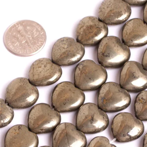 Miniatura 20 de Cuentas de pirita para hacer joyas, piedras preciosas naturales semipreciosas de 0.394 x 0.551 in, 30 unidades con forma de Dianmond facetada de 15