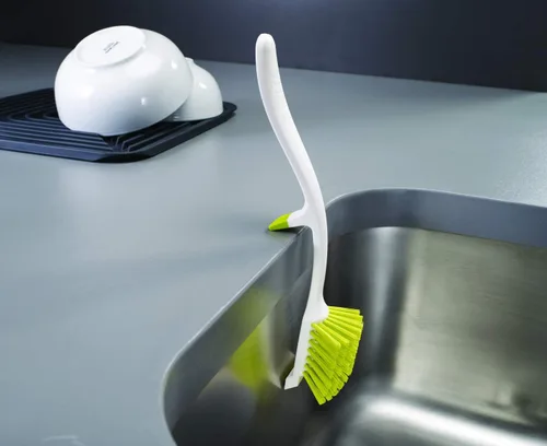 Miniatura 2 de Joseph Joseph Edge - Cepillo para platos con soporte integrado para fregadero, color gris