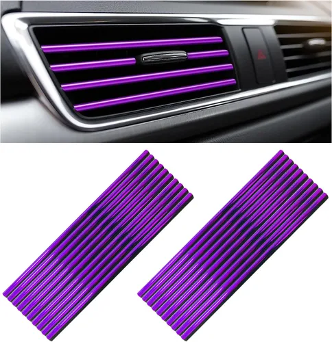 Miniatura 8 de Kewucn 20 PCS Tiras Decorativas para Rejillas de Aire Acondicionado de Coche, Impermeables y Flexibles para Decoración de Rejillas de Aire de Coche
