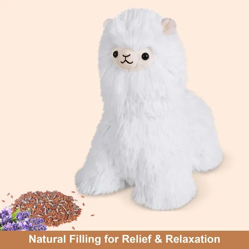 Miniatura 3 de SuzziPals - Animales de peluche de llama, almohadillas térmicas para microondas, peluches para calmar y relajar de alpaca, para aliviar el estrés