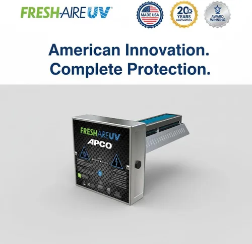 Miniatura 7 de Purificador de aire APCO Carbon Cell Matrix UV para HVAC con cable de alimentación, incluye lámpara UVC de 1 año (Serie 18-32 VAC) # TUV-APCO-ER