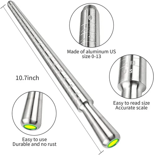 Miniatura 3 de Kit de reparación y tamaño de anillo, mandril de aluminio sólido, mandril redondo martillable de acero de primera calidad, mandril redondo 5