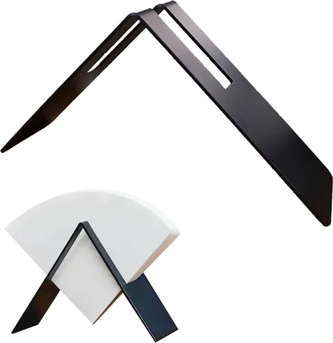 2 soportes para papel de filtro de café, de acero inoxidable, dispensador de papel de café, soporte para filtros #1, #2, #4, #6 (negro)