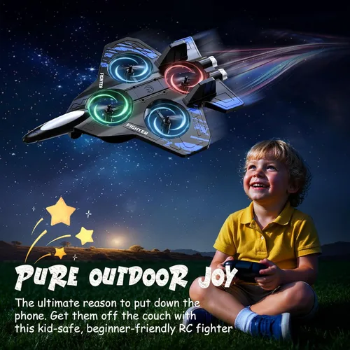 Miniatura 3 de Foam Remote Control Airplanes, RC Planes with Light, RC Airplane Fighter Jet for Kids Adults 8-16, 360° Flip, Stunt Roll, Drones for Kids 8-12