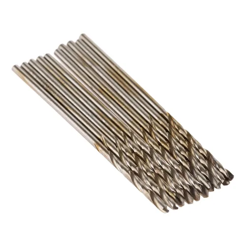 Miniatura 5 de Juego de 10 brocas giratorias, broca de cobalto de acero de alta velocidad de 0.039 in, vástago recto micro HSS HSS-4341 para metal duro, acero