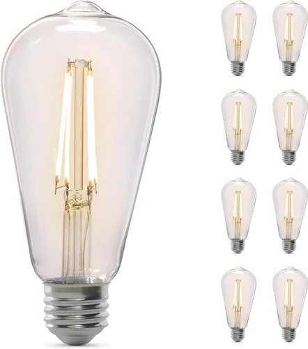 Miniatura 10 de Feit Electric ST19 - Bombilla LED Edison vintage, equivalente a 60 W, regulable, luz cálida 2100 K, 400 lúmenes, bombillas de filamento recto