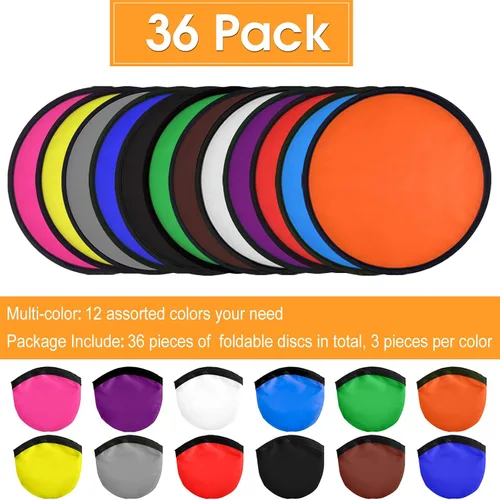 Miniatura 2 de Mototo Juego de 36 piezas de discos voladores plegables con bolsa, juego de juguetes de bolsillo plegable para niños, divertidos recuerdos de fiesta