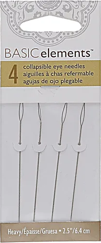 Miniatura 9 de The Beadsmith Basic Elements - Agujas plegables de 2.5 pulgadas de largo, alambre trenzado flexible, ojo grande, fácil de enhebrar, 4 agujas