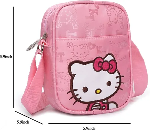 Miniatura 2 de Mini bolso rosa para niñas, lindos bolsos cruzados de lona