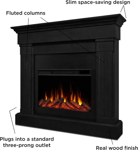Miniatura 3 de Real Flame Crawford - Chimenea eléctrica delgada para interiores de 48 pulgadas con repisa para sala de estar o dormitorio, inserto de chimenea