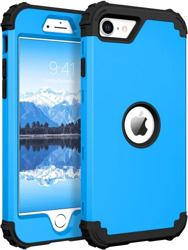 Miniatura 18 de BENTOBEN Funda para iPhone SE 2022 y iPhone SE 2020, resistente 3 en 1, cuerpo completo, resistente, a prueba de golpes, híbrida de policarbonato