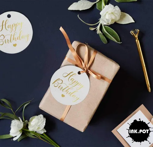 Miniatura 5 de Etiqueta de papel para colgar con texto en inglés «Happy Birthday» (50 unidades)