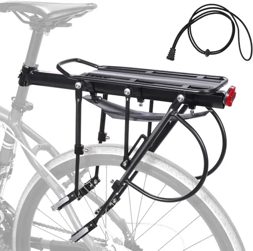 Miniatura 10 de HOMEE Portaequipajes trasero para bicicleta, marco de aleación de aluminio, universal, ajustable, equipo de ciclismo, portaequipajes