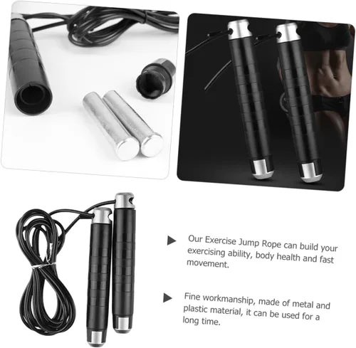 Miniatura 5 de Weighted Jump Rope for Fitness and Endurance Training Metal and Plastic Skipping Rope for Physical Education Equipment for Home and Outdoor Exercise